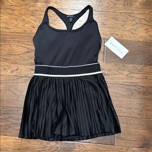 NWT Athleta Black Pleated Athletic Dress